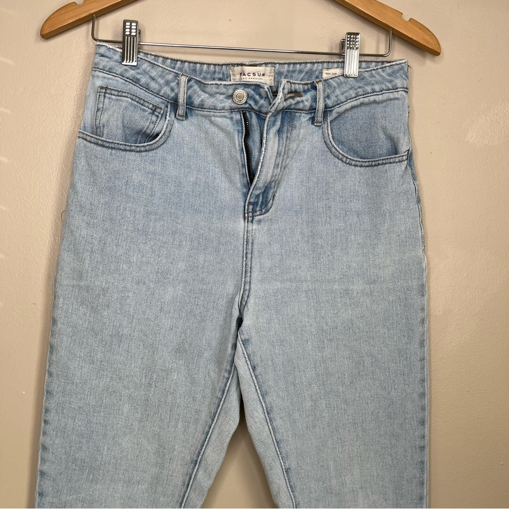 Pacsun Los Angeles Mom Light Denim High Waisted Ankle Cropped Jeans Size 27 - Picture 5 of 10